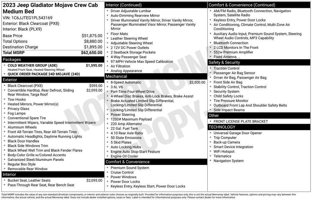 used 2023 Jeep Gladiator car, priced at $40,000