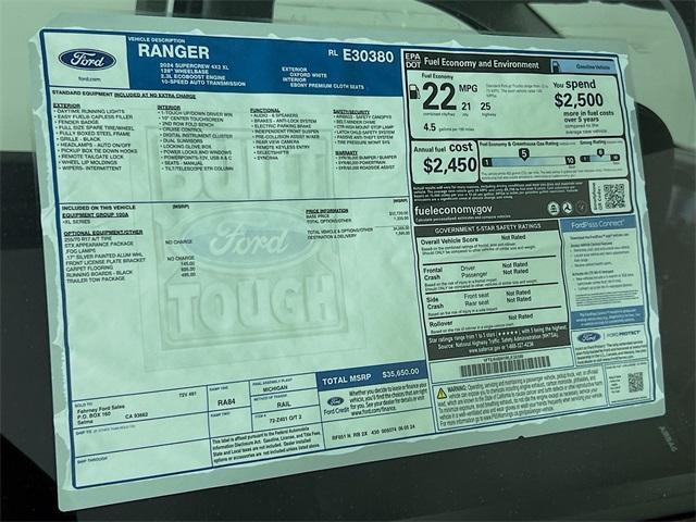 new 2024 Ford Ranger car, priced at $36,595