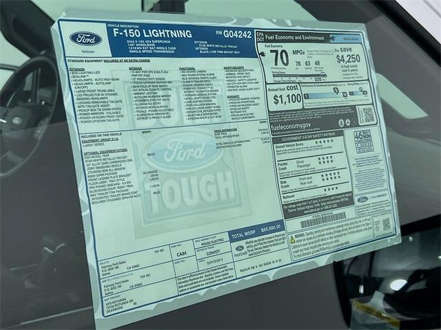 new 2024 Ford F-150 Lightning car, priced at $75,180