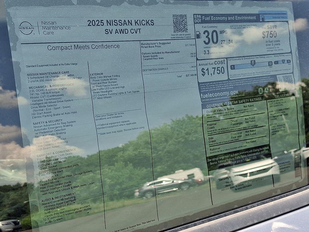 new 2025 Nissan Kicks car, priced at $25,410