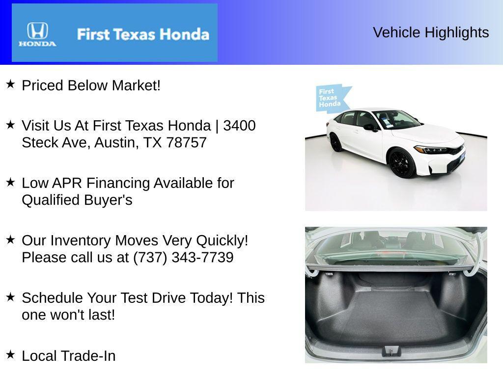 new 2026 Honda Civic car, priced at $28,245