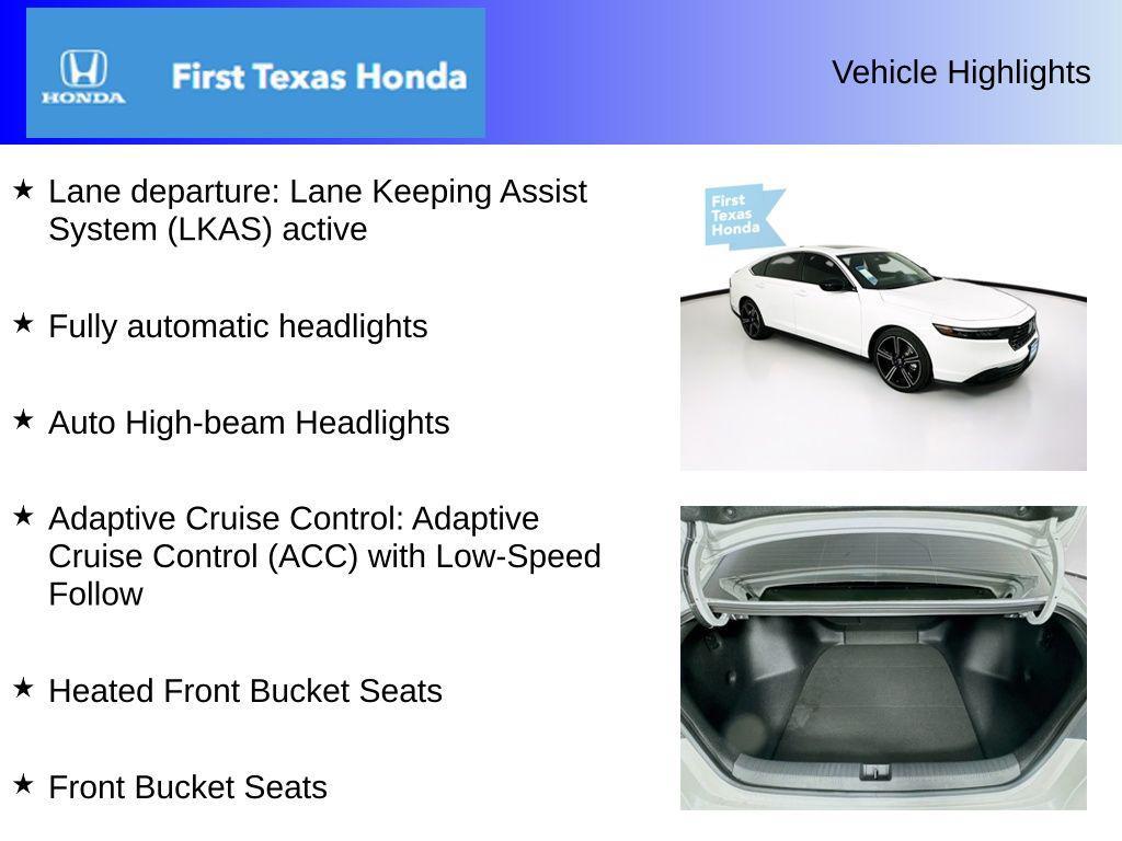 used 2025 Honda Accord Hybrid car, priced at $27,787
