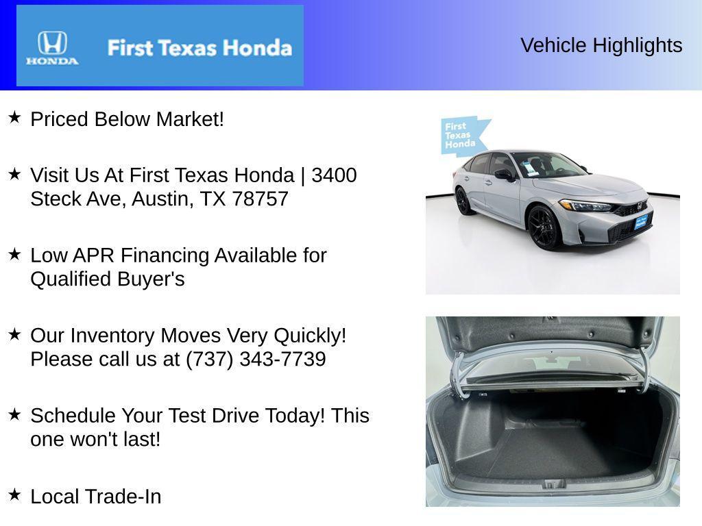 new 2026 Honda Civic car, priced at $28,245