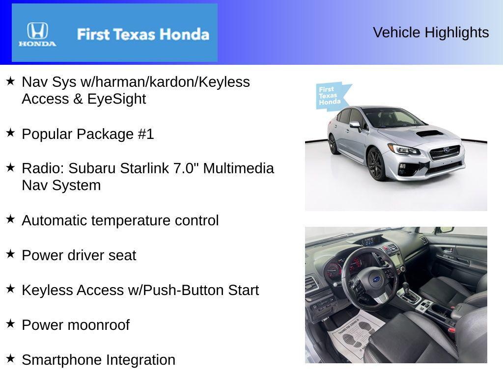 used 2017 Subaru WRX car, priced at $18,997