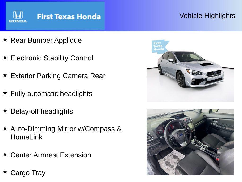 used 2017 Subaru WRX car, priced at $18,997