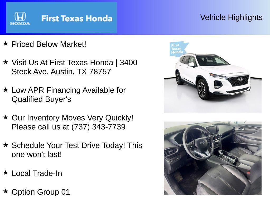 used 2019 Hyundai Santa Fe car, priced at $22,297