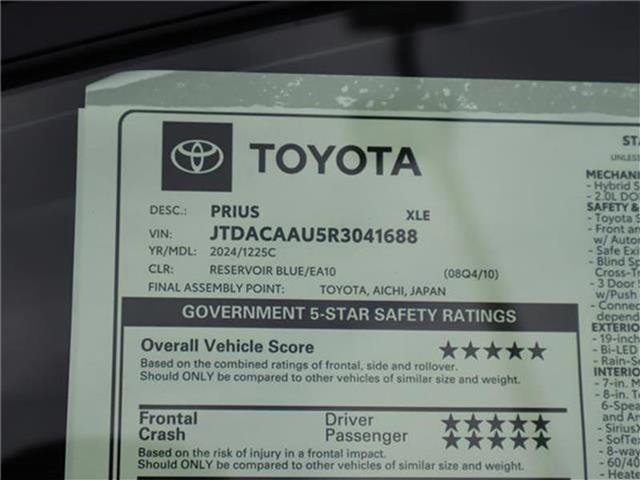 new 2024 Toyota Prius car, priced at $36,482