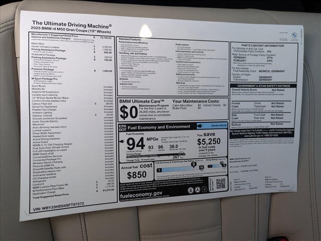 new 2025 BMW i4 Gran Coupe car, priced at $81,670