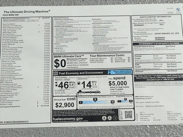 new 2025 BMW XM car, priced at $163,900