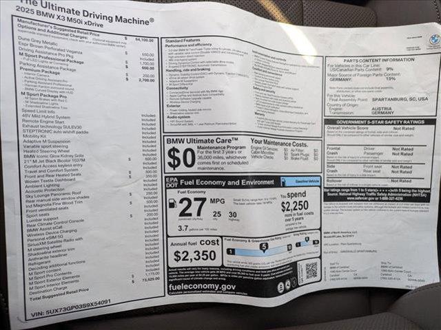 new 2025 BMW X3 car, priced at $73,525