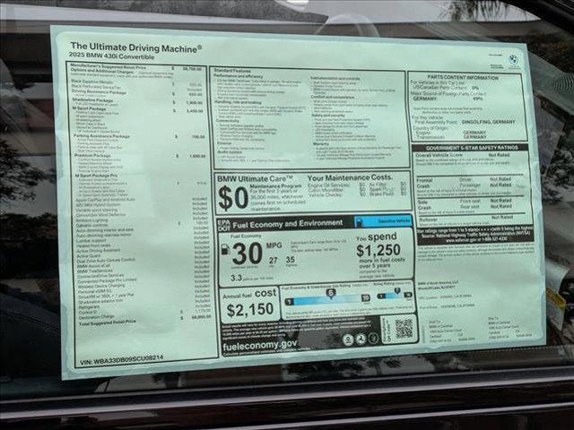 new 2025 BMW 430 car, priced at $68,800