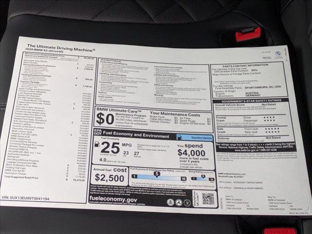 new 2026 BMW X5 car, priced at $76,475