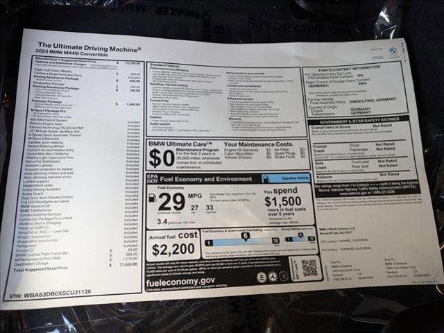 new 2025 BMW M440 car, priced at $77,525