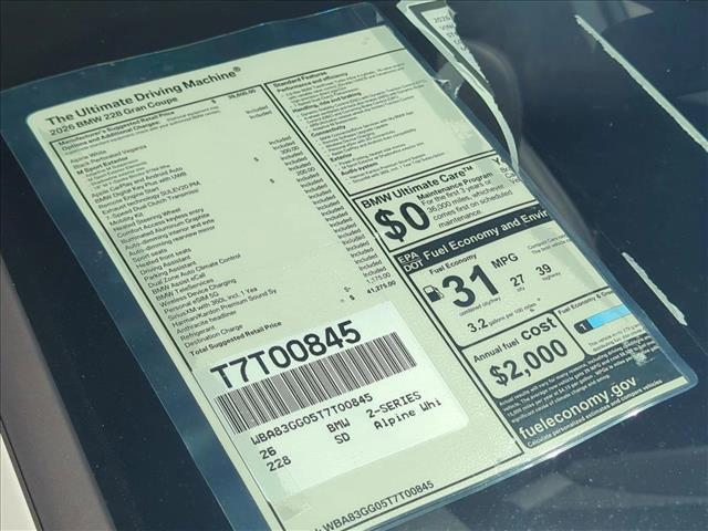 new 2026 BMW 228 Gran Coupe car, priced at $40,100