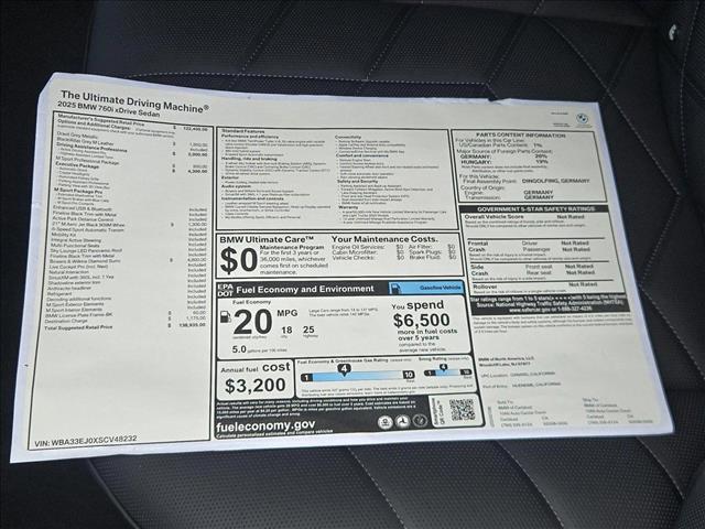 new 2025 BMW 760 car, priced at $138,935