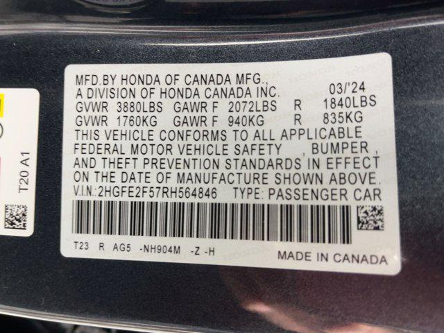used 2024 Honda Civic car, priced at $23,999