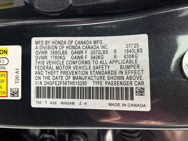 new 2026 Honda Civic car, priced at $26,541