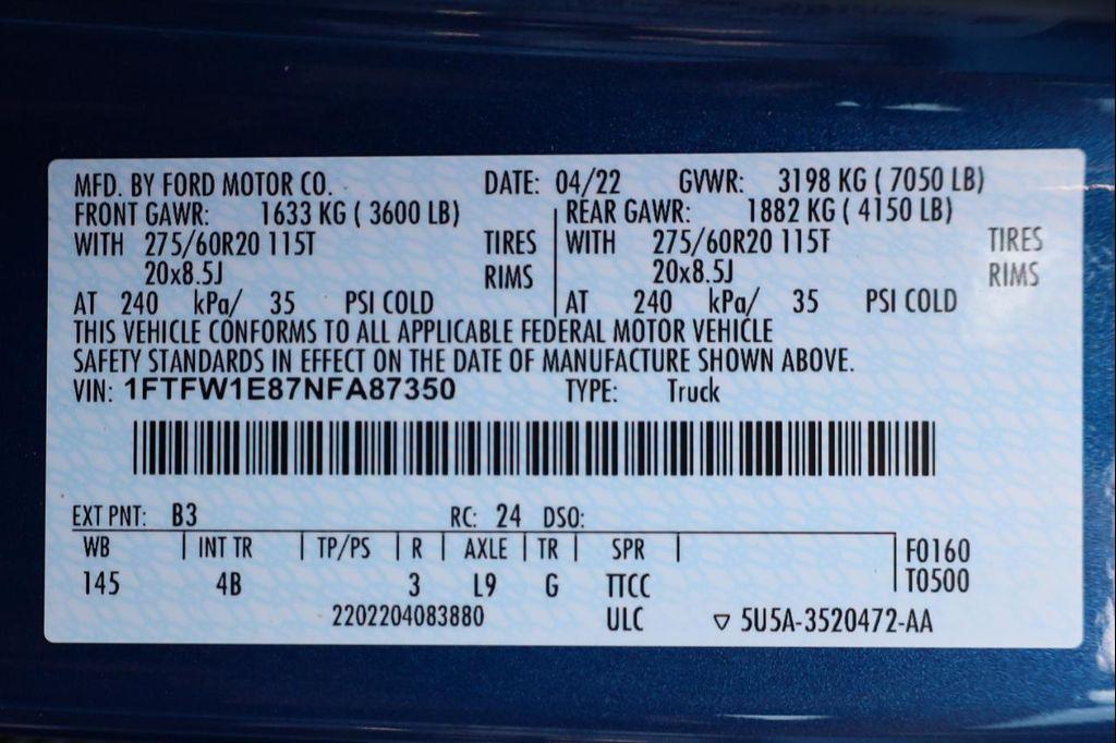 used 2022 Ford F-150 car, priced at $43,999