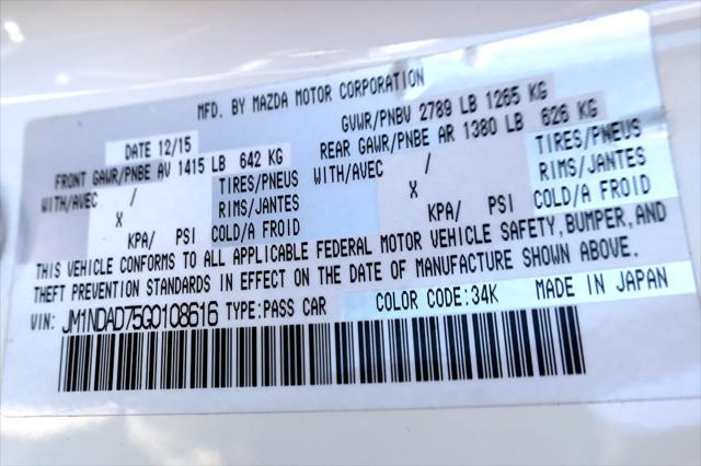 used 2016 Mazda MX-5 Miata car, priced at $15,999