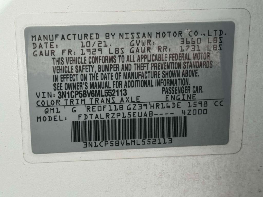 used 2021 Nissan Kicks car, priced at $14,995