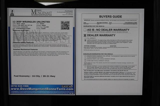 used 2012 Jeep Wrangler Unlimited car, priced at $16,447