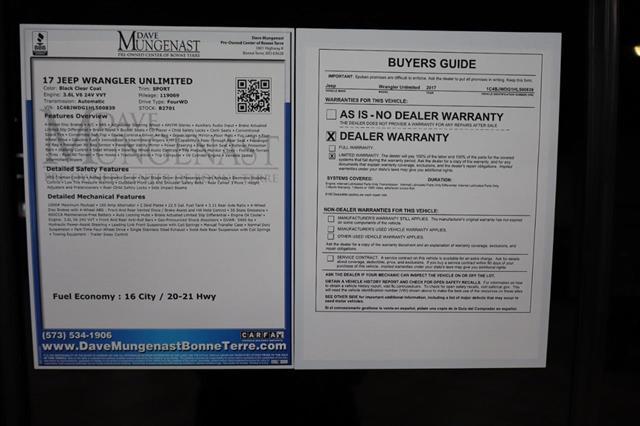 used 2017 Jeep Wrangler Unlimited car, priced at $17,846