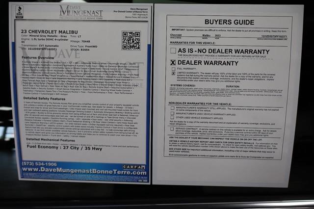 used 2023 Chevrolet Malibu car, priced at $17,399