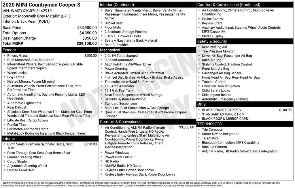 used 2020 MINI Countryman car, priced at $17,960