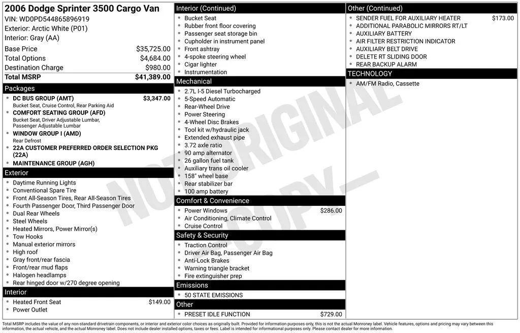 used 2006 Dodge Sprinter car, priced at $15,460