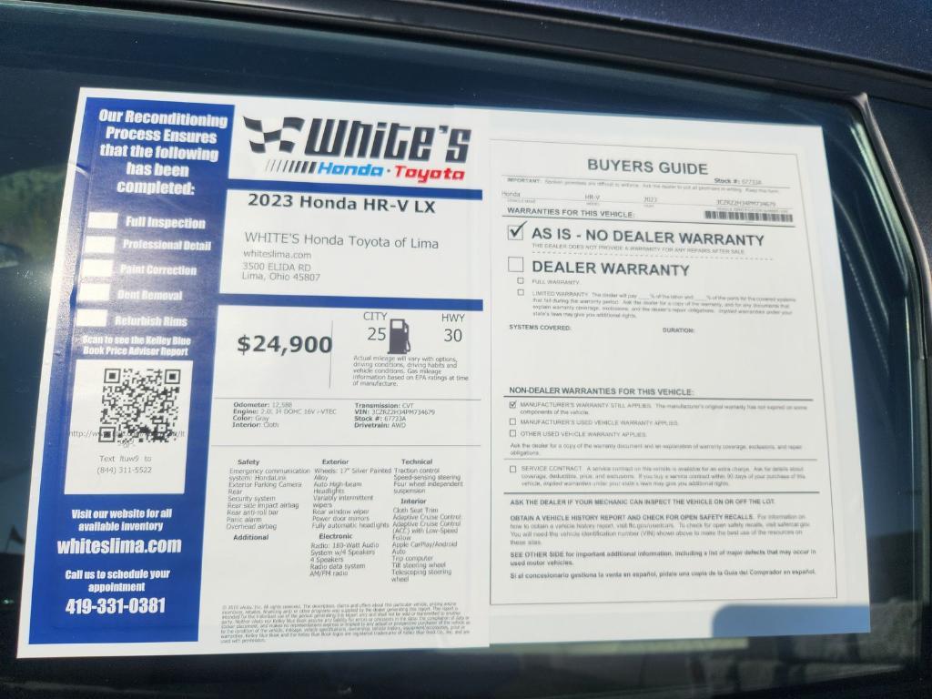 used 2023 Honda HR-V car, priced at $24,900