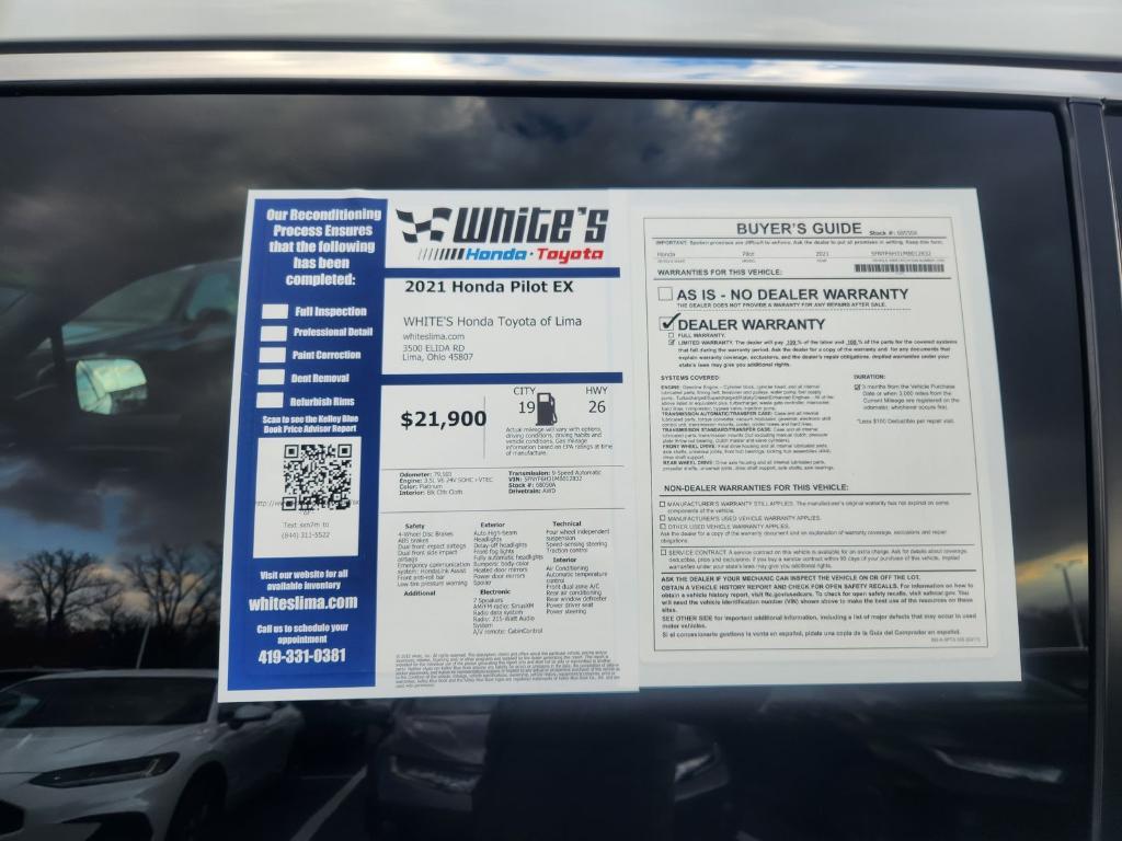 used 2021 Honda Pilot car, priced at $21,900