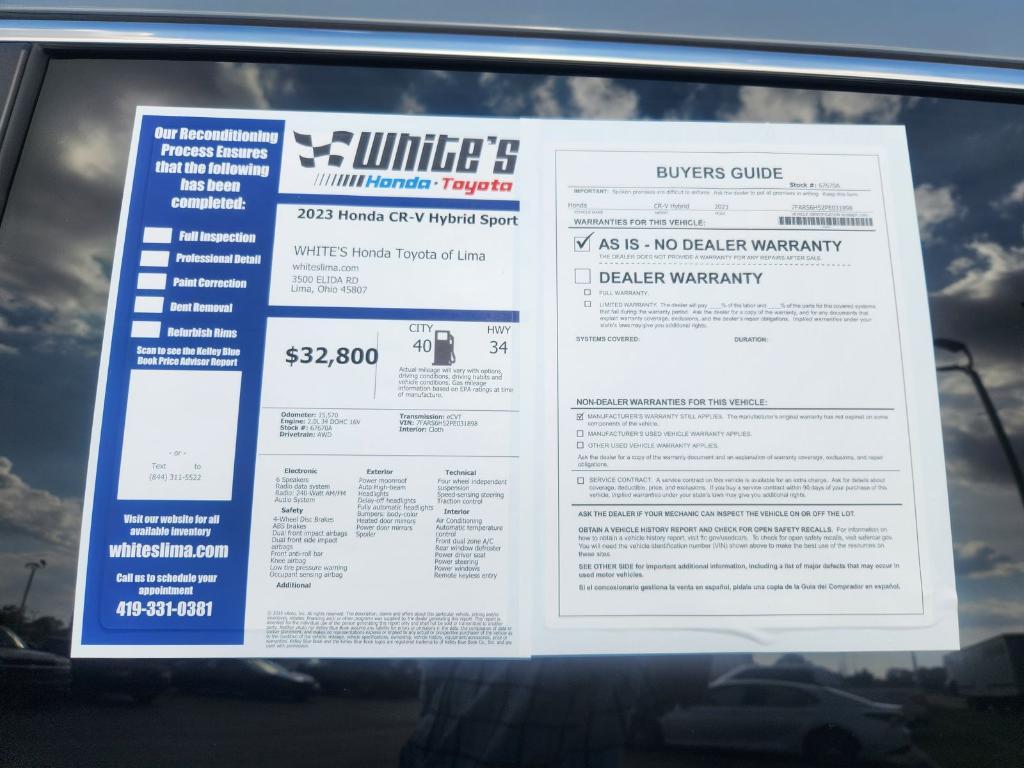 used 2023 Honda CR-V Hybrid car, priced at $32,800