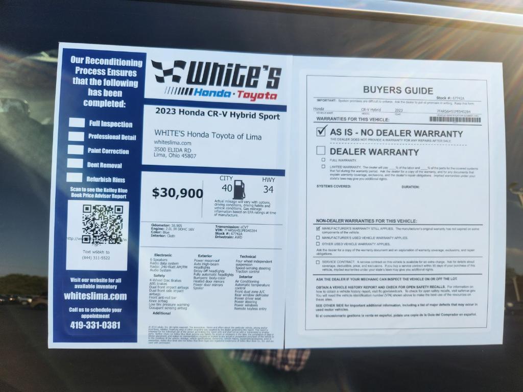 used 2023 Honda CR-V Hybrid car, priced at $30,900