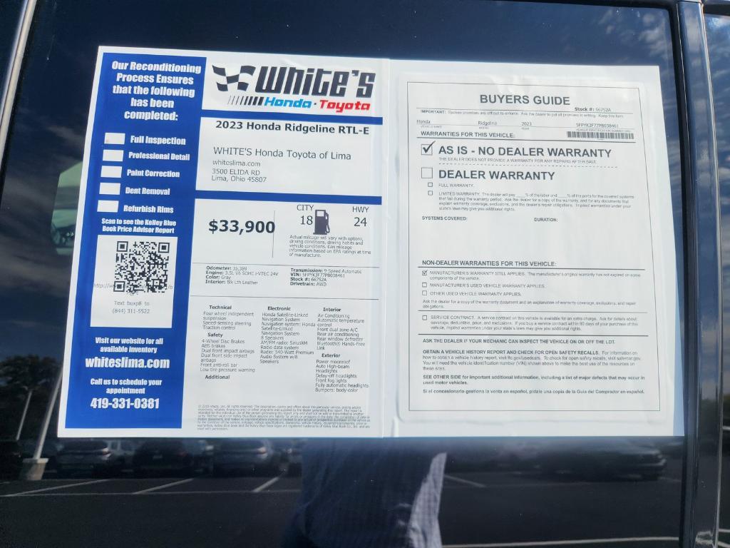 used 2023 Honda Ridgeline car, priced at $33,900