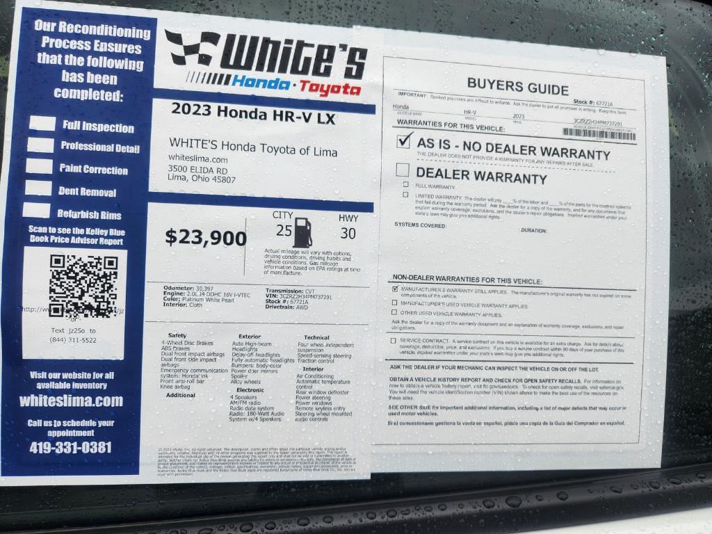 used 2023 Honda HR-V car, priced at $23,900