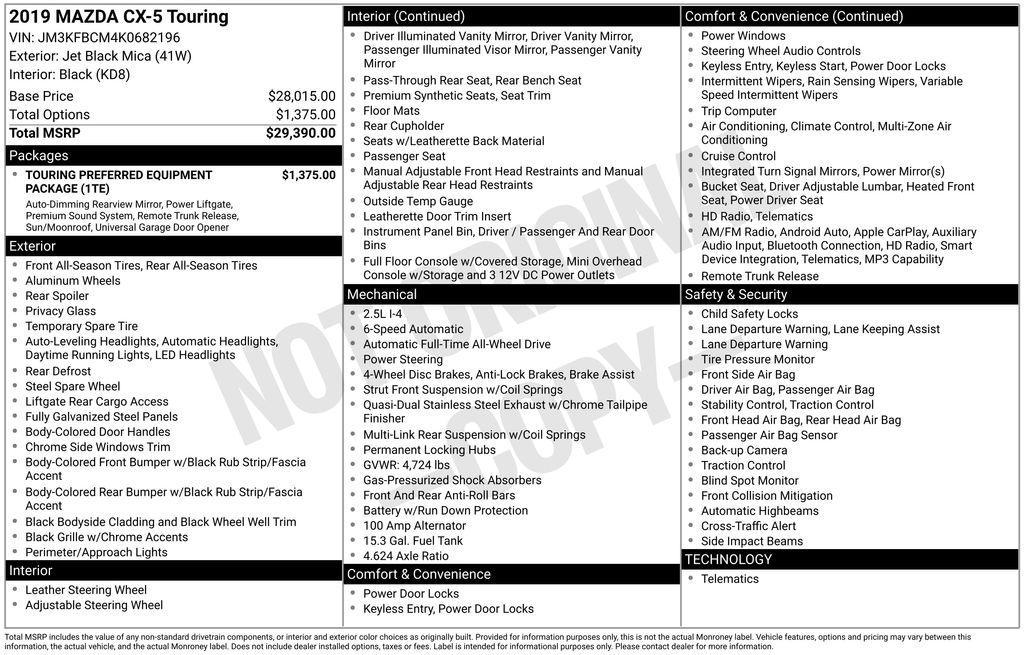 used 2019 Mazda CX-5 car, priced at $19,280