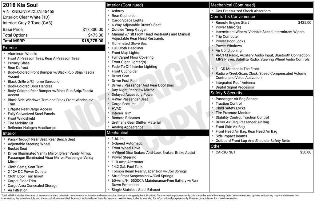 used 2018 Kia Soul car, priced at $12,463