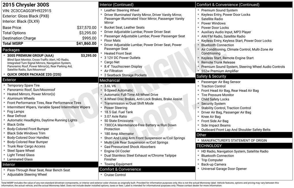 used 2015 Chrysler 300 car, priced at $13,977