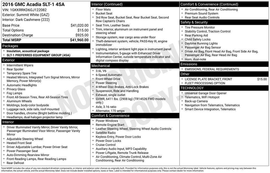 used 2016 GMC Acadia car, priced at $15,181