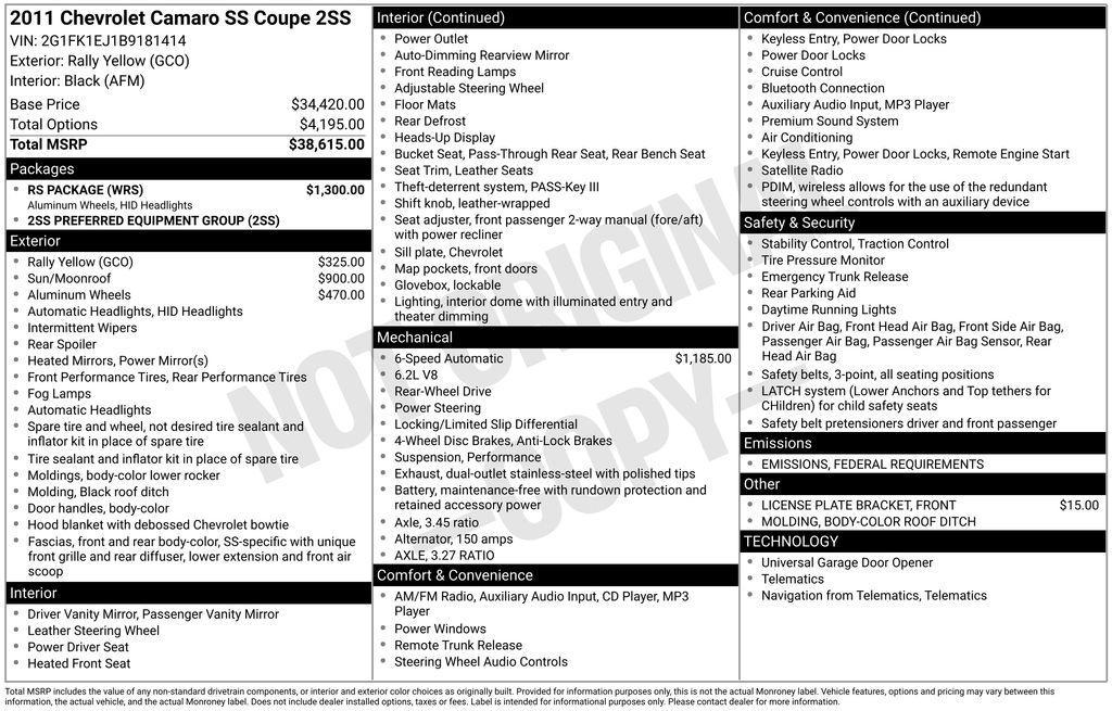 used 2011 Chevrolet Camaro car, priced at $22,789