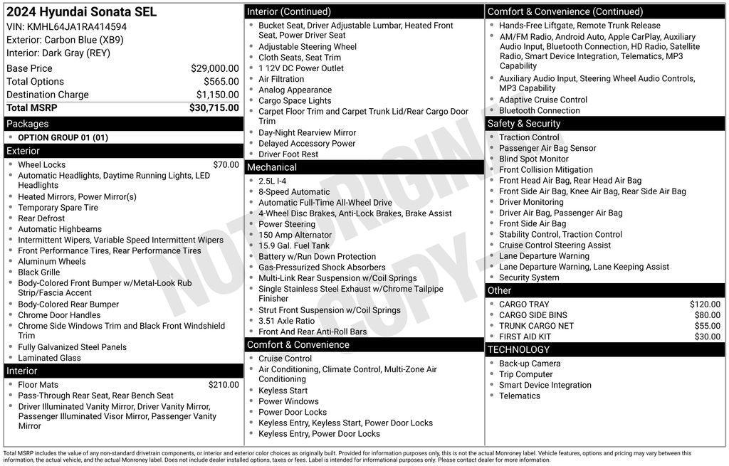 used 2024 Hyundai Sonata car, priced at $25,831