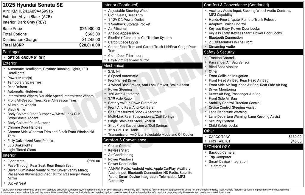 used 2025 Hyundai Sonata car, priced at $23,284