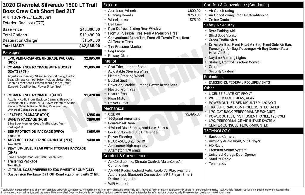 used 2020 Chevrolet Silverado 1500 car, priced at $40,244