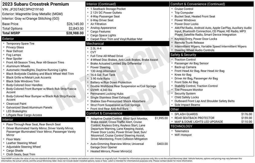 used 2023 Subaru Crosstrek car, priced at $27,760
