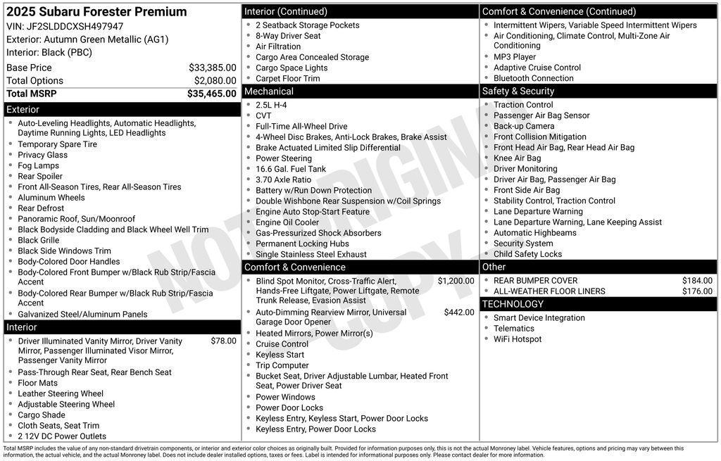 used 2025 Subaru Forester car, priced at $35,122