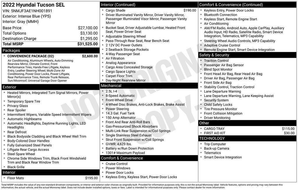 used 2022 Hyundai Tucson car, priced at $23,795