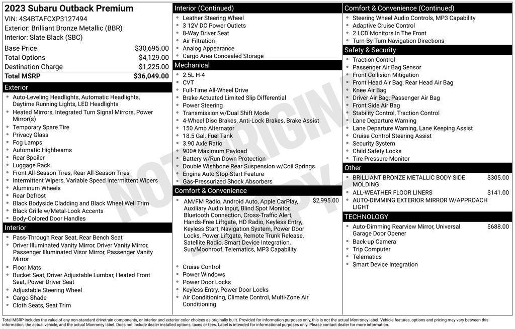 used 2023 Subaru Outback car, priced at $25,800