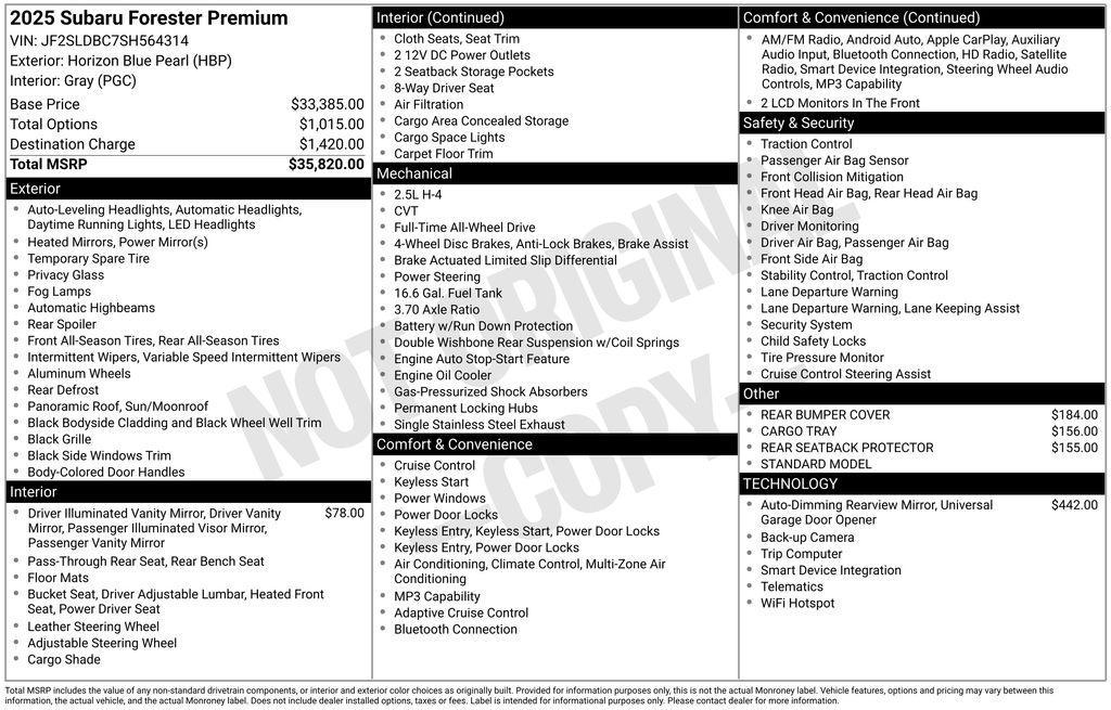 used 2025 Subaru Forester car, priced at $36,523