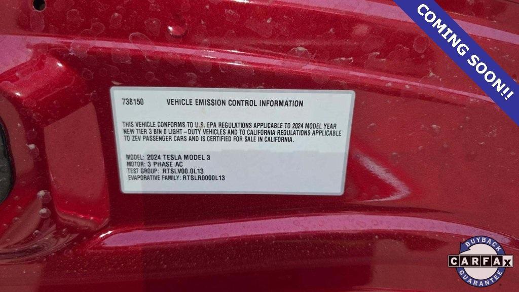 used 2024 Tesla Model 3 car, priced at $35,265