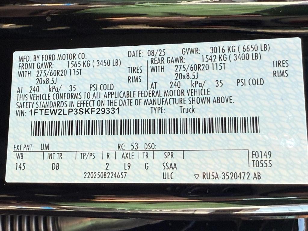 new 2025 Ford F-150 car, priced at $47,200